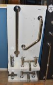 1 x Assorted Collection of Bath Filler Taps, Basin Taps and Hand Rails on Display Board