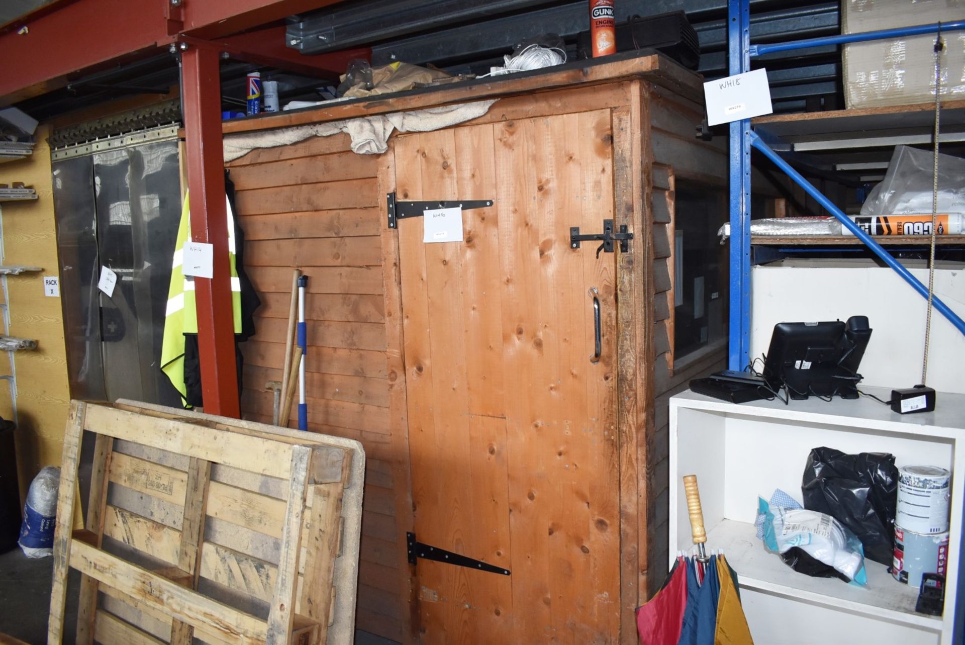 1 x Wooden Shed Office Conversion - Used Indoors Only - With a Heater, Office Furniture and Plugs - Image 10 of 30