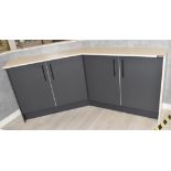 1 x Four Door Cabinet With a Grey Finish and Silestone Worktop and Side Panel