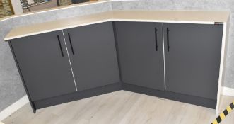 1 x Four Door Cabinet With a Grey Finish and Silestone Worktop and Side Panel