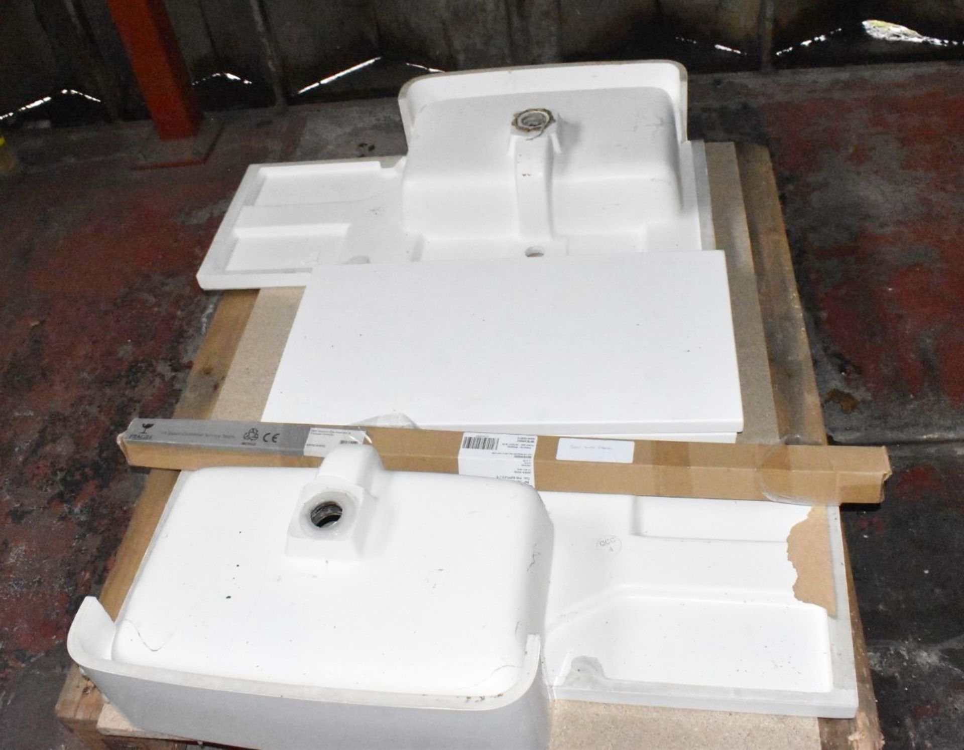 1 x Assorted Collection of Bathroom Stock - Shower Tray, Vanity Unit, Stone Sinks, Shower Panels - Image 2 of 17