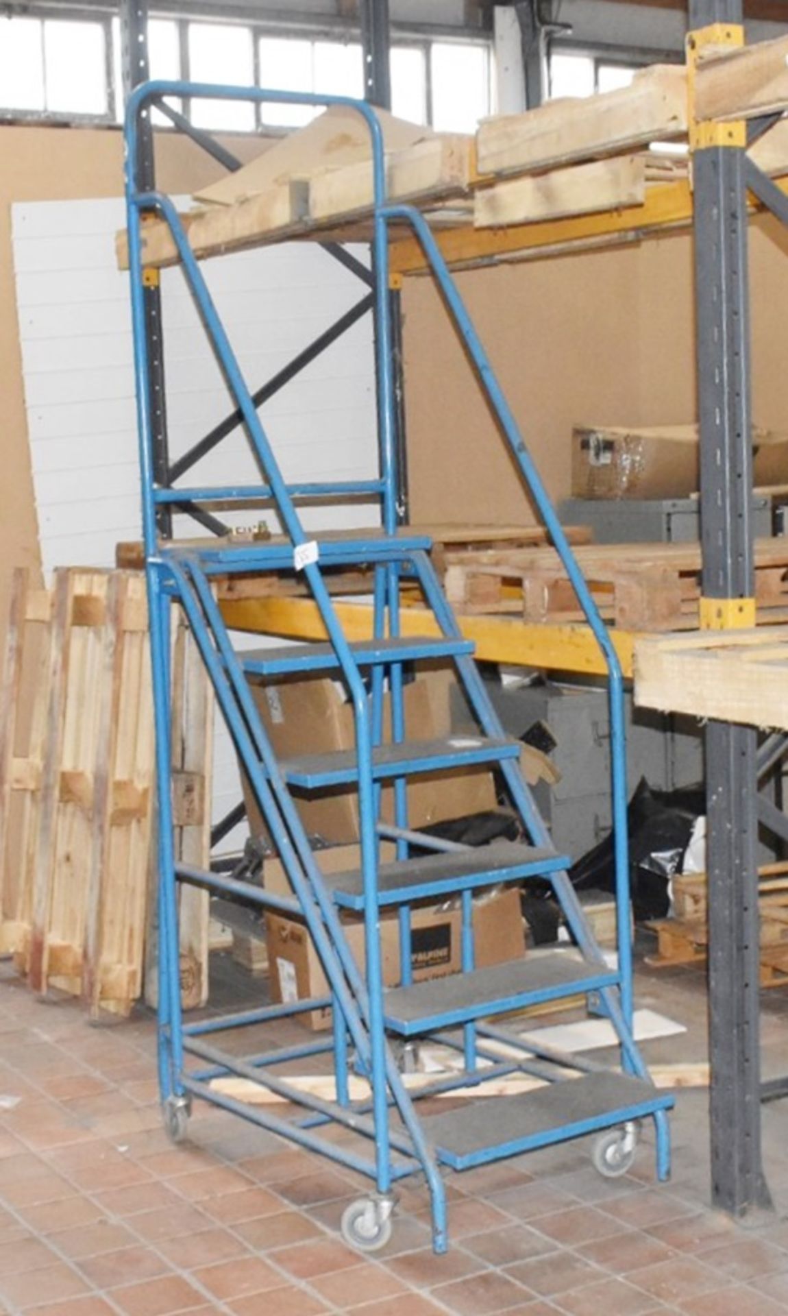 1 x Set of Six Step Platform Ladders With Hand Rail