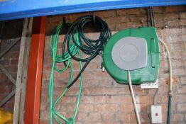 5 x Garden Water Hoses With a Wall Mounted Hose Reel