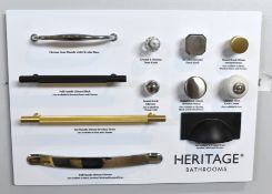 1 x Collection of Heritage Door Handles on Display Board