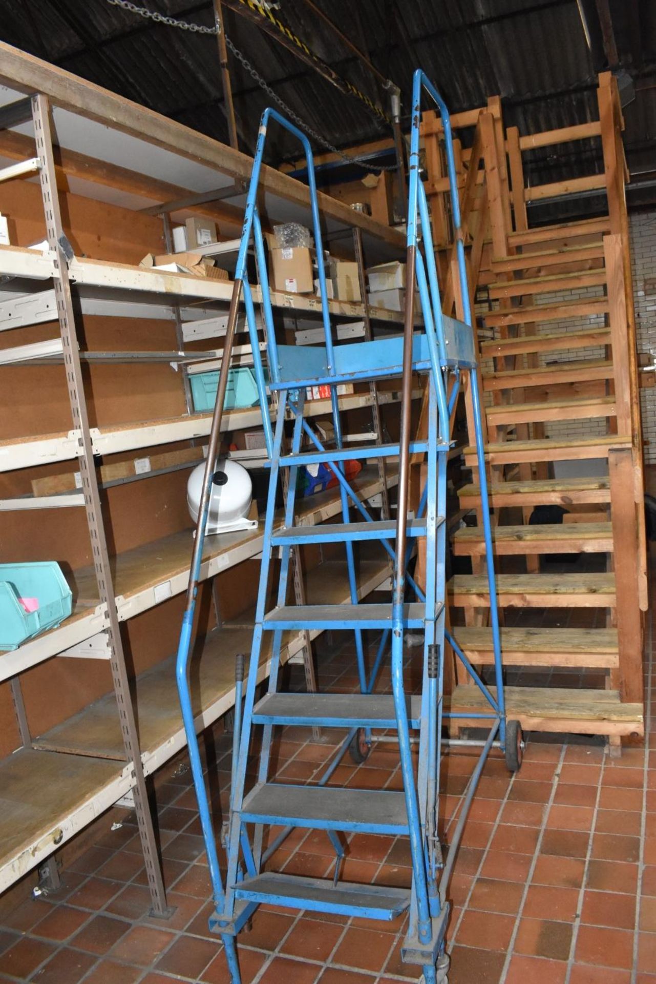 1 x Mezzanine Floor Over a Large Collection of Shelving With Timber Staircase - Size: 3m x 12m x 9m - Image 27 of 38