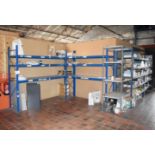 1 x Large Collection of Warehouse Shelving to Include 7 x Uprights, 34 x Crossbeams and Shelves