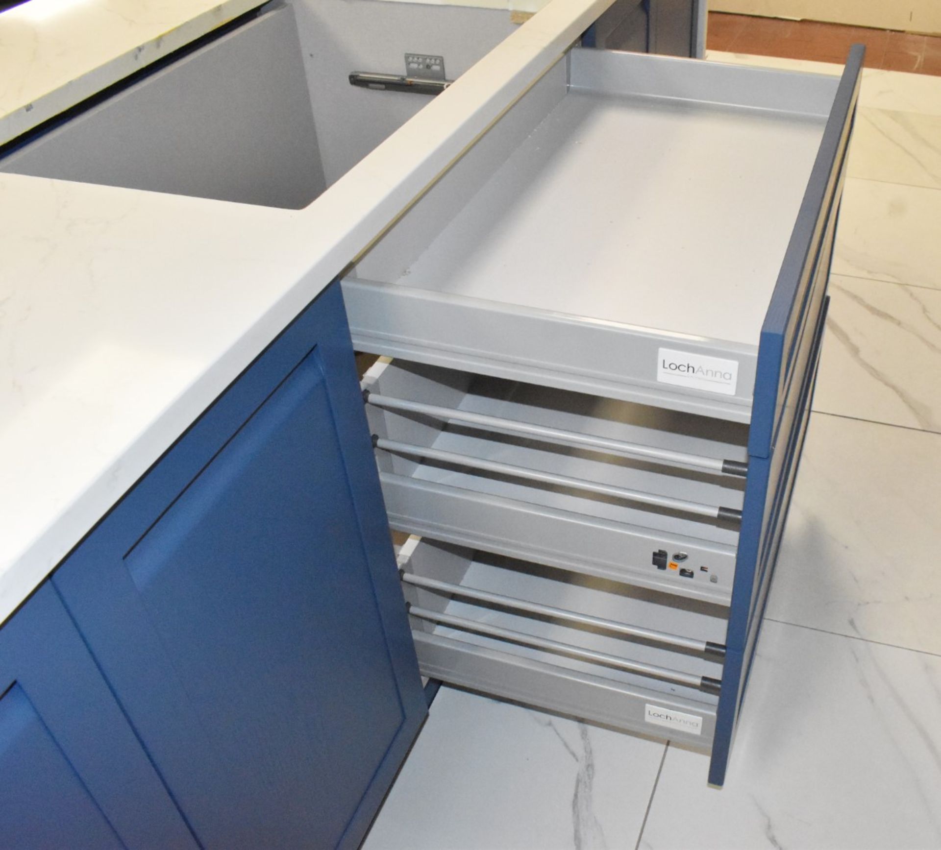 1 x LochAnna Ex Display Kitchen Island Finished in Indigo Blue With Cosentino Silestone Worktop - Image 17 of 25