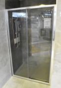 1 x Rivelo 1200mm Sliding Door Shower Panel With Shower Tray - RRP £1,090