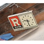 1 x Vintage Rothenberger Tools R System Advertising Shop Sign With Clock