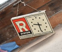 1 x Vintage Rothenberger Tools R System Advertising Shop Sign With Clock