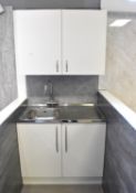 1 x Kitchen Base Unit With a Stainless Steel Sink Basin, Mixer Tap and 100cm Wall Cabinet