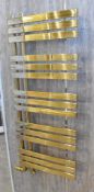 1 x Contemporary Gold Bathroom Radiator Towel Warmer - Ex Display - Size: 1080 x 500mm