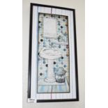 1 x Framed Wall Picture Depicting a Bathroom - 61 x 31 cms