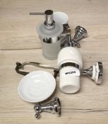 1 x Bathroom Accessory Set Including Soap Dispensers, Soap Dish, Toothbrush Cup and Pair of Handles