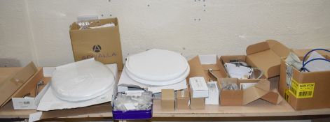 1 x Assorted Collection of Bathroom Accessories Including Toilet Seats, Brassware, Fittings