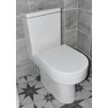 1 x Contemporary Close Coupled Toilet Pan With Cistern and Toilet Seat