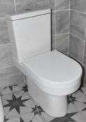 1 x Contemporary Close Coupled Toilet Pan With Cistern and Toilet Seat