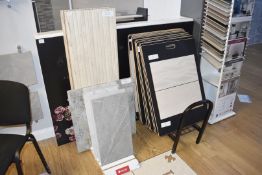 1 x Large Assorted Collection of Wall / Floor Tiles Including Retail Display Stands & Wall Brackets