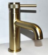 1 x Brushed Brass Basin Mixer Tap
