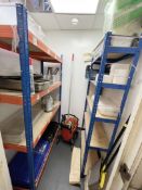 1 x Assorted Lot From a Janitors Room to Include 2 x Shelf Units, 1 x Commercial Mop Bucket with Mop