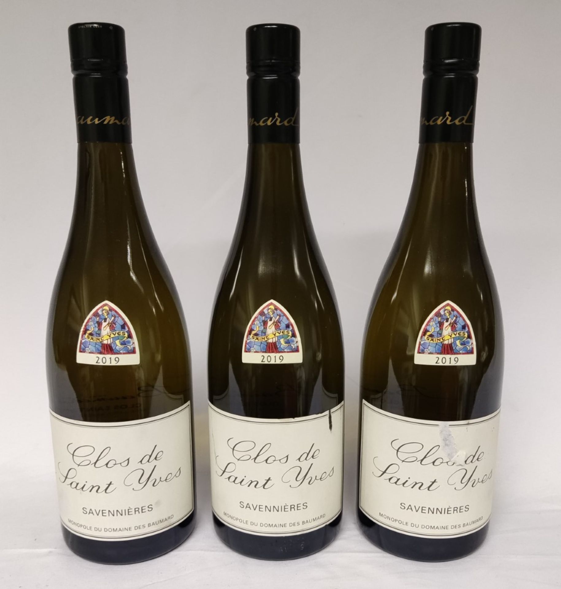 3 x Bottles of 2019 Clos De Saint Yves Savennieres, Monopole Du Domaine Des Baumard White Wine