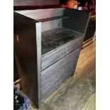 1 x Mobile DJ Unit With a Black Wood and Metal Finish - Dimensions: H120 x W90 x D50 cms