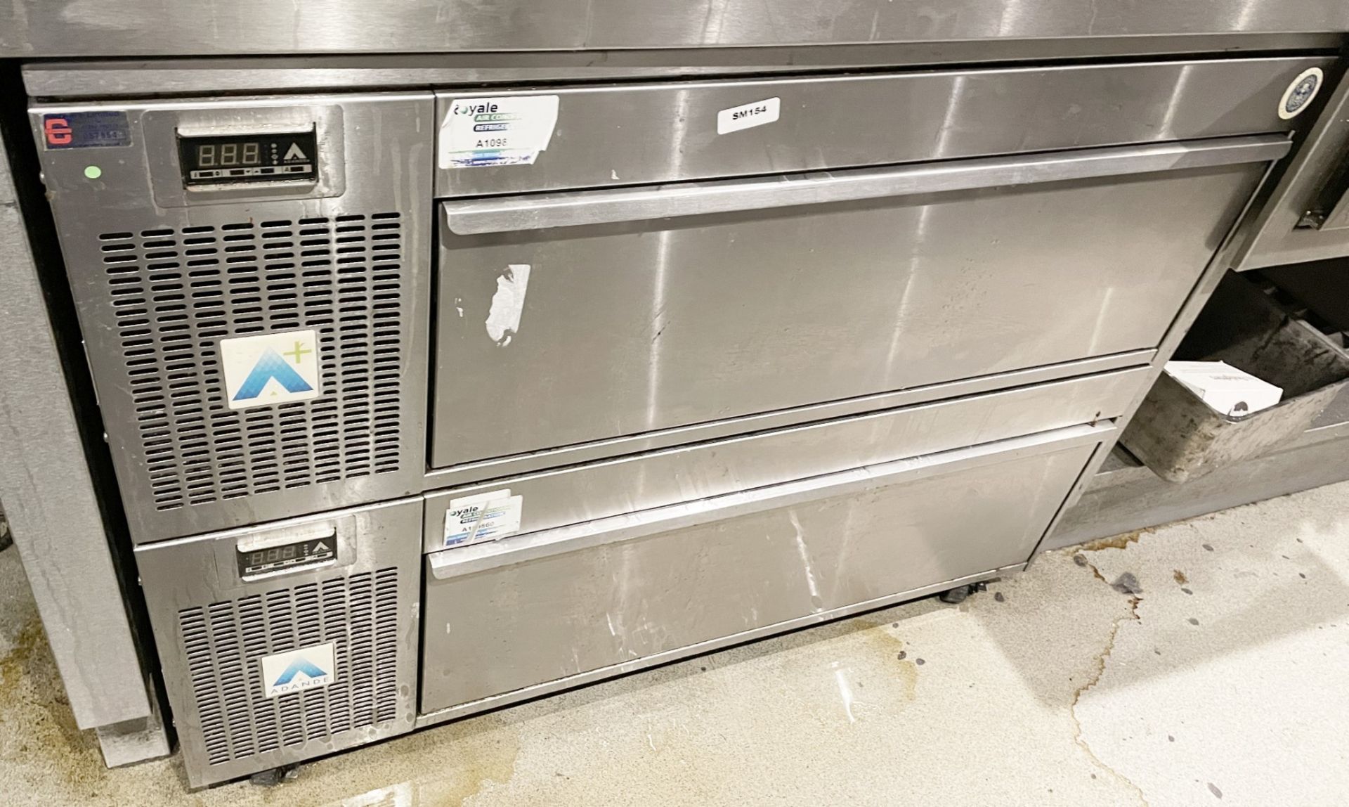 1 x Adande Chef Base Twin Drawer Refrigerator - Dimensions: H85 x W110 x D70 cms