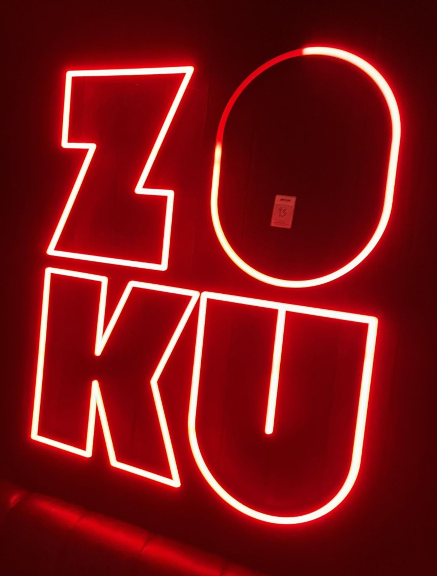 1 x RED NEON Wall Sign ZOKU - ZO KU - Dimensions: 210 x 115 cms - Image 3 of 5