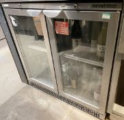 1 x Precision Double Door Backbar Bottle Cooler with a Stainless Steel Finish