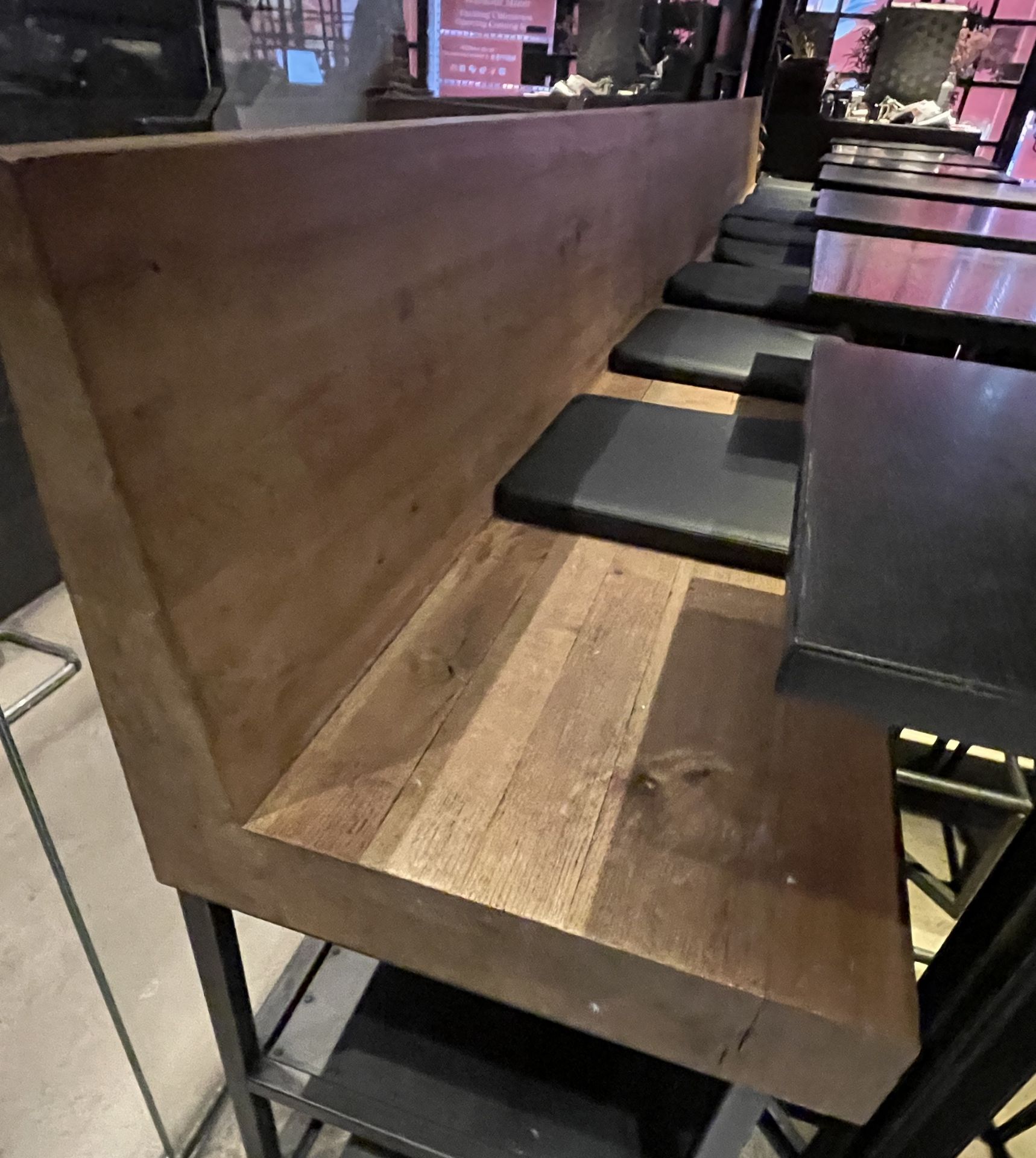 1 x Raised Industrial Style Seating Bench Featuring a Fabricated Steel Base with Footrests - Image 13 of 13