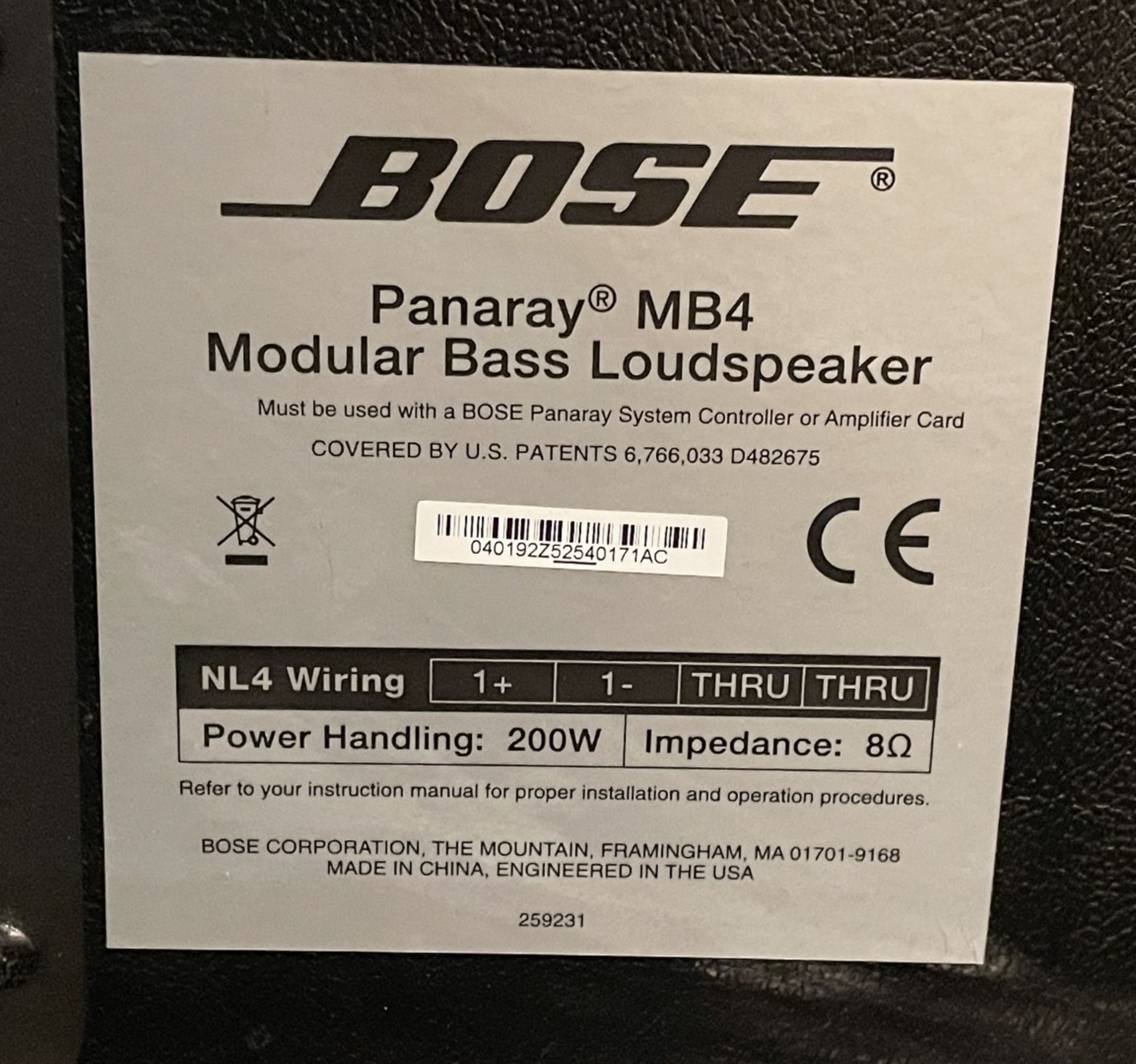 1 x Bose Panaray MB4 Modular Bass Loudspeaker - Image 5 of 6