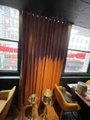 1 x Tan Faux Leather Window Drape with Runner - Approx Size: H240 x W110 cms