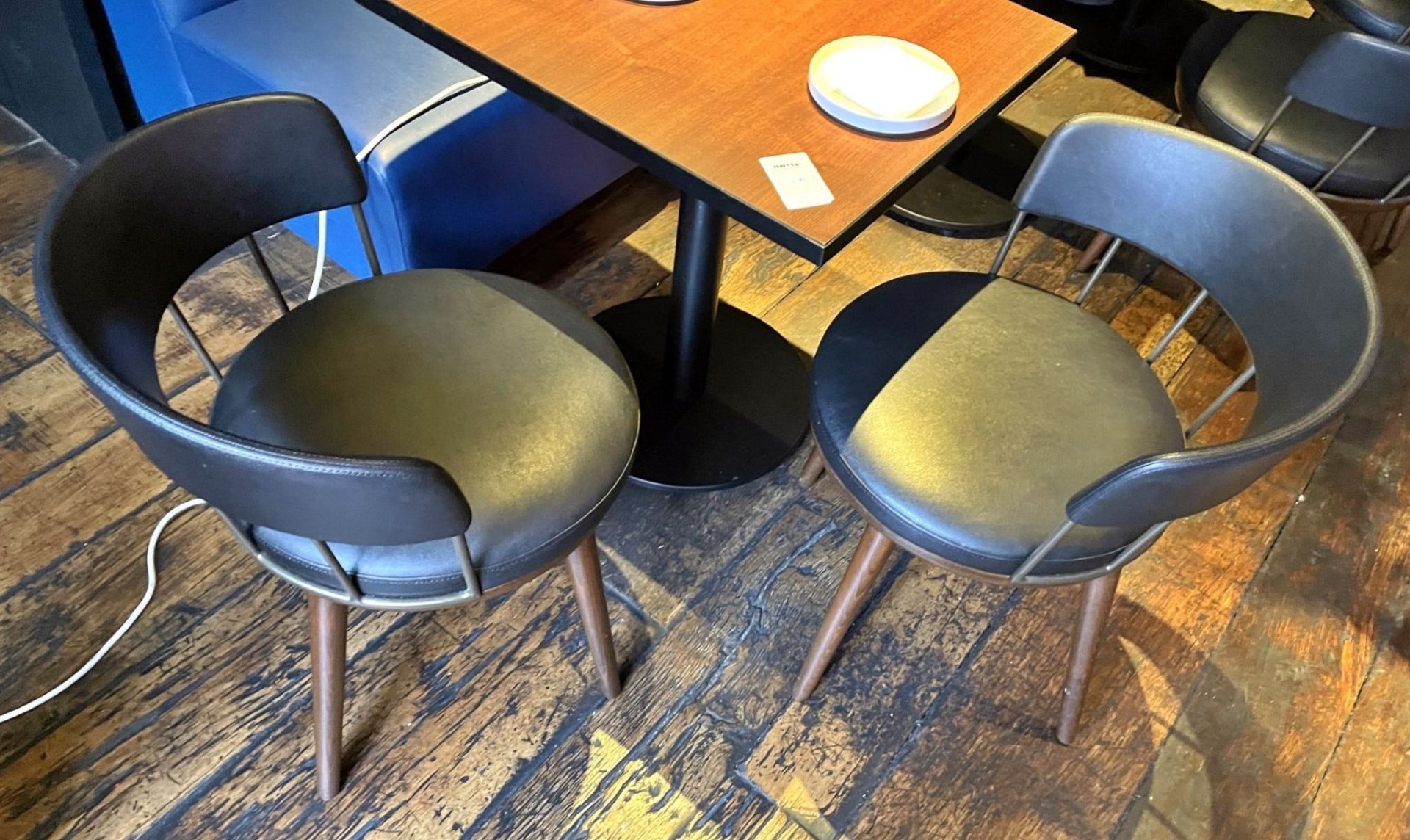 2 x PARLA 'Meru' Casual Dining Chairs Featuring a Powder Coated Metal Structure & Solid Beech Legs