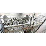 2 x Dishwasher Cutlery Rack Baskets with a Collection of Cutley and Three Wash Bowls