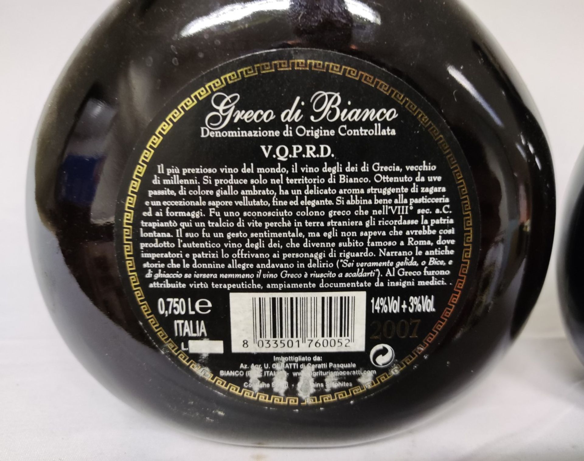 3 x Bottles of Greco Di Bianco Black Label Dessert Wine - Ceratti - 750Ml - RRP £90 - Image 3 of 5