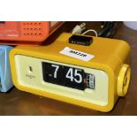 1 x Vintage Japanese Seiko DP666T Digital Flip Alarm Clock With a Yellow Body