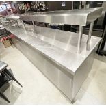 1 x Bespoke 15ft Commercial Kitchen Preparation Island with a Stainless Steel Construction