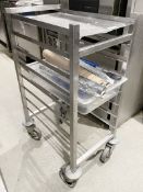 1 x Small 8 Tier Mobile Oven Tray Stand on Castors - Includes Contents
