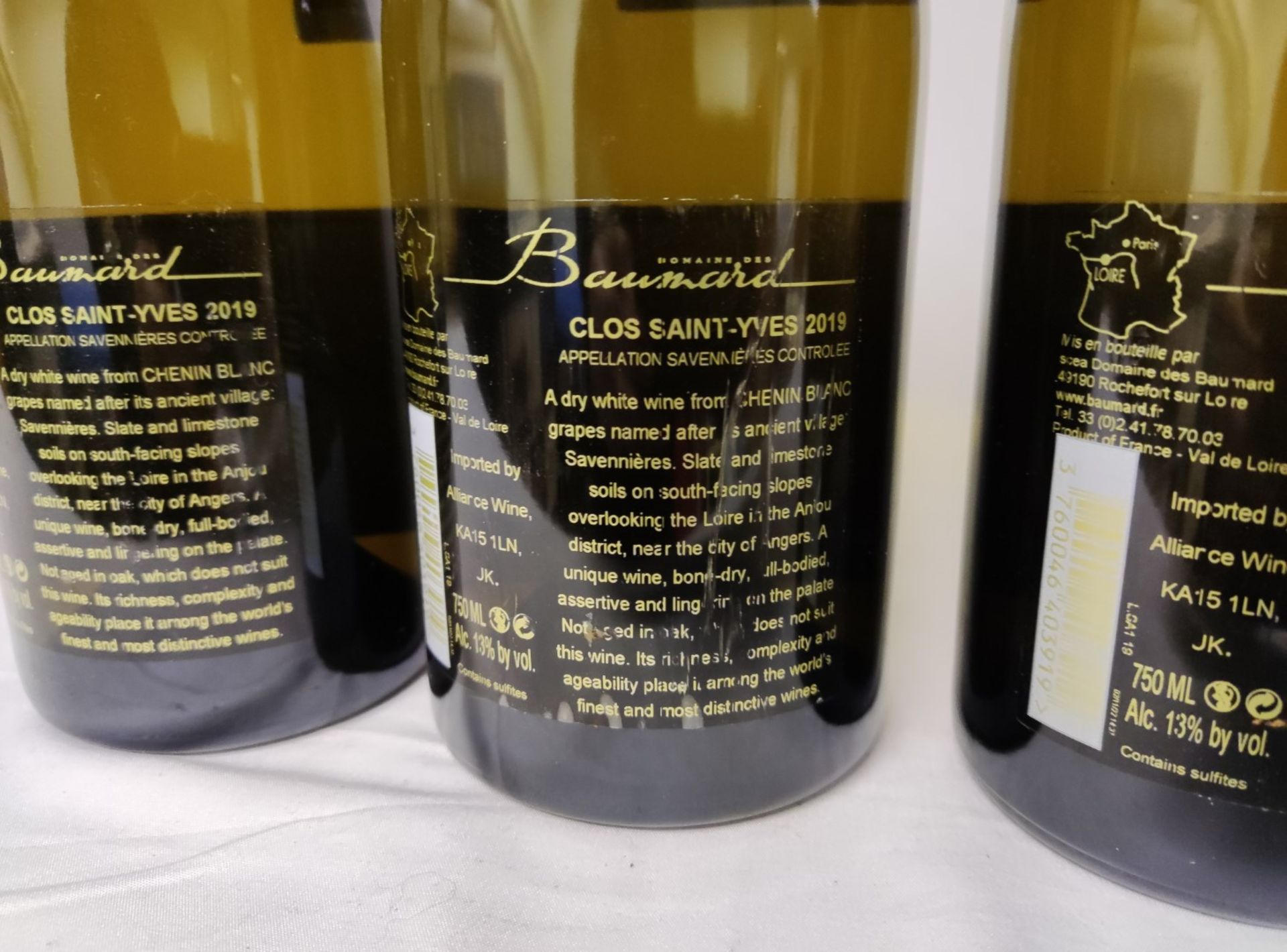 3 x Bottles of 2019 Clos De Saint Yves Savennieres, Monopole Du Domaine Des Baumard White Wine - Image 4 of 8