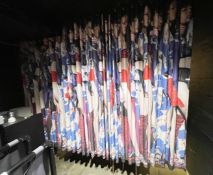 1 x Bespoke Fabric Curtain Room Divider Depicting Partially Clothed Japanese Women