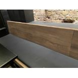 1 x Raised Industrial Style Seating Bench Featuring a Fabricated Steel Base with Footrests