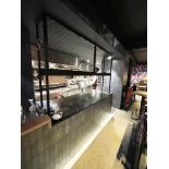 1 x Restaurant Passthrough Kitchen Counter Featuring a Large Black Corian Worksurface