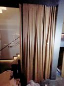 1 x Tan Faux Leather Window Drape with Runner - Approx Size: H240 x W110 cms