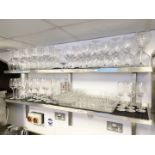 1 x Wall Mounted Stainless Steel Shelves with Contents - 155cm Wide - Includes a Variety of Glasses