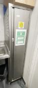 1 x Upright Stainless Steel Chemical Storage Cabinet with Contents