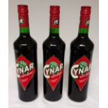 3 x Bottles of Cynar Ricetta Originale Liqueur - RRP £90