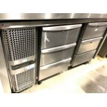 1 x Precision Six Drawer Countertop Refrigerator with a Stainless Steel Exterior