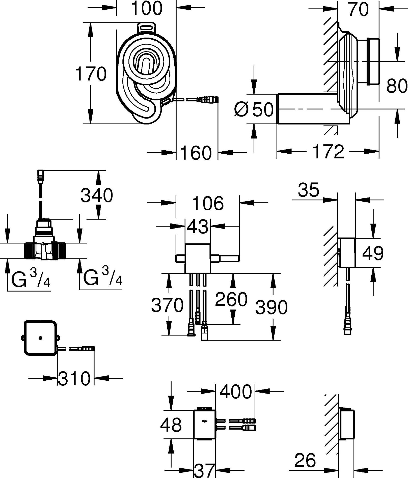 1 x GROHE Temperature Sensor for use with Rapid SL For Urinal, With Transformer - Image 7 of 12