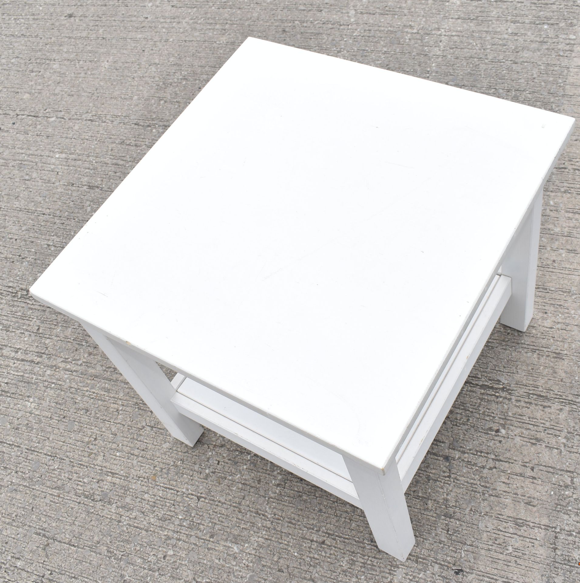 1 x White Square Wooden Table - 56x56x51cm - Ref: K289 - CL905 - Location: Altrincham WA14*Stock - Image 7 of 9