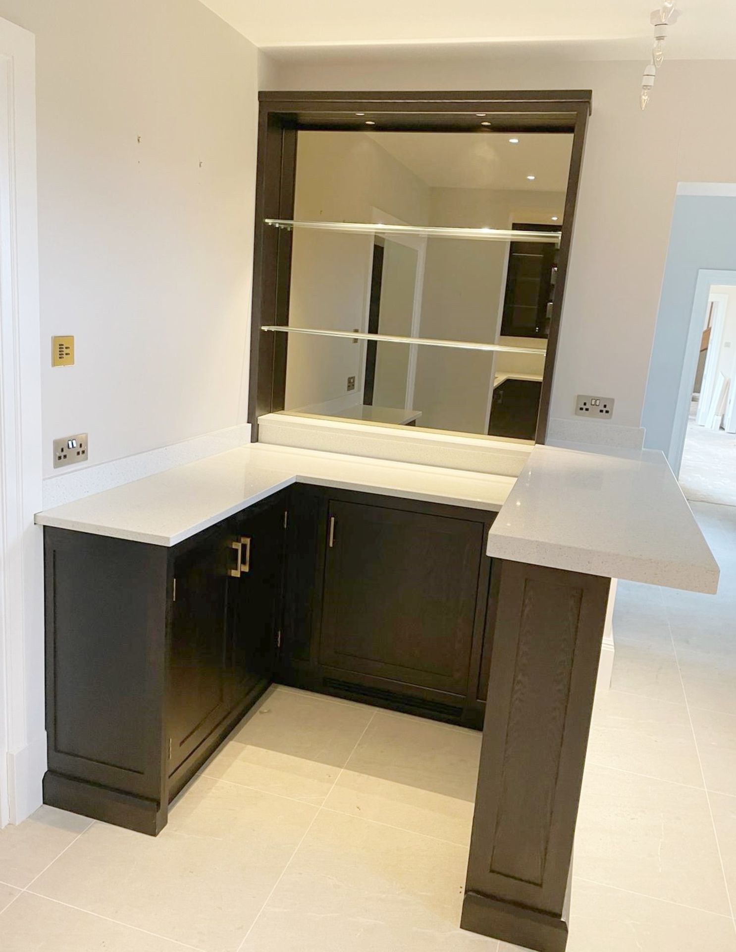 1 x Small Bespoke Fitted Luxury Home Bar with White Terrazzo Quartz Counter - Image 3 of 19